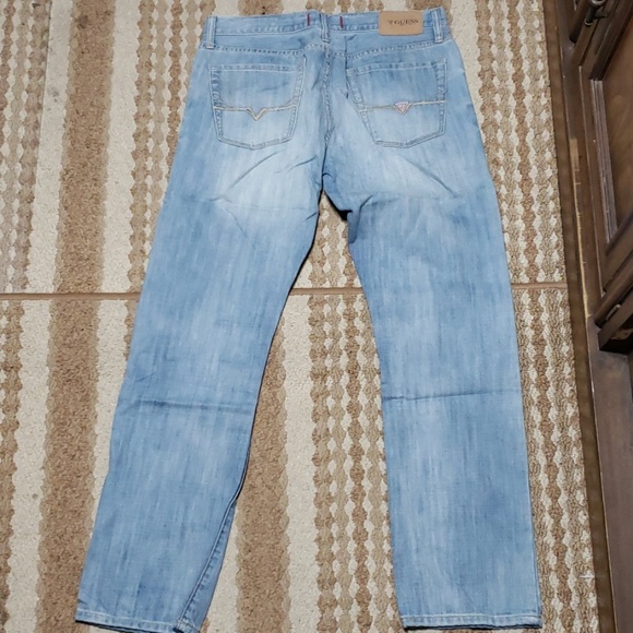 Slim Straight Leg Light Blue Guess Jeans - Picture 2 of 2